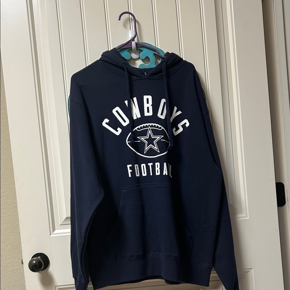 Cowboys Football Crewneck Pullover Hoodie - Navy